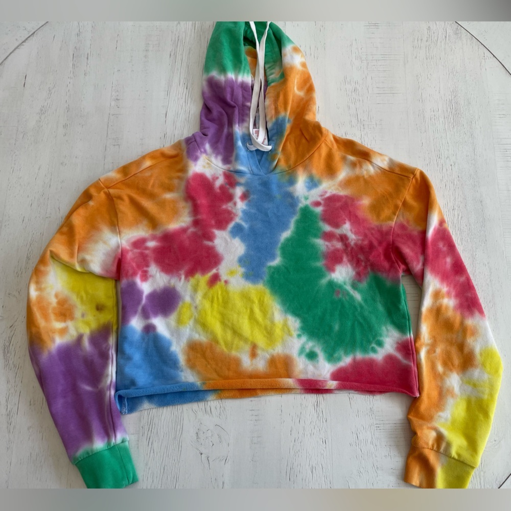 Tie dye hoodie women’s crop top size small